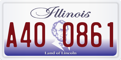 IL license plate A400861
