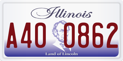 IL license plate A400862