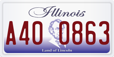 IL license plate A400863