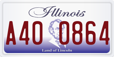 IL license plate A400864