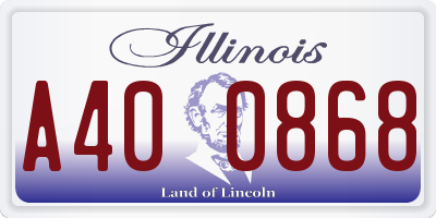 IL license plate A400868