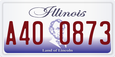 IL license plate A400873