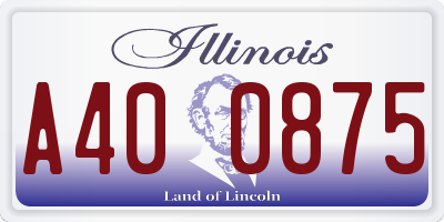 IL license plate A400875