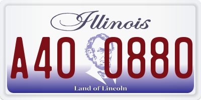 IL license plate A400880