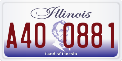 IL license plate A400881