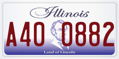 IL license plate A400882