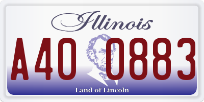 IL license plate A400883