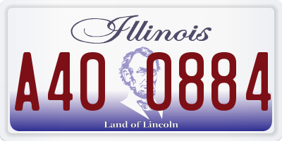 IL license plate A400884