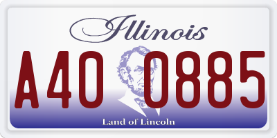 IL license plate A400885