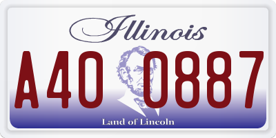 IL license plate A400887