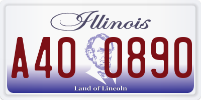 IL license plate A400890