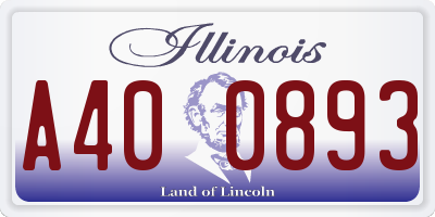 IL license plate A400893