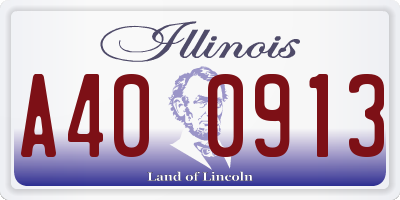 IL license plate A400913