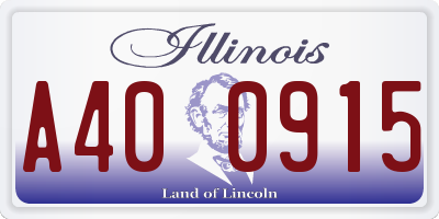 IL license plate A400915