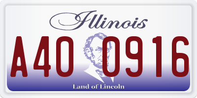 IL license plate A400916