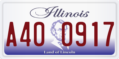 IL license plate A400917