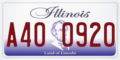 IL license plate A400920