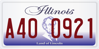 IL license plate A400921