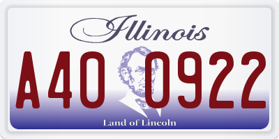 IL license plate A400922