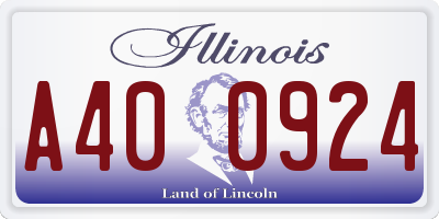 IL license plate A400924