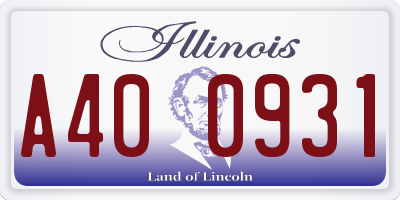 IL license plate A400931