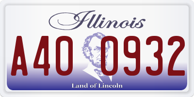 IL license plate A400932