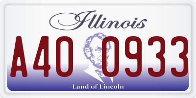 IL license plate A400933