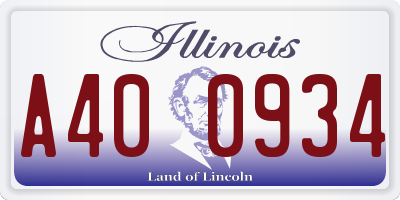 IL license plate A400934