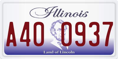 IL license plate A400937