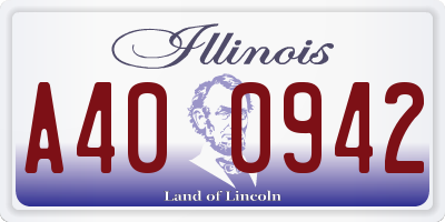 IL license plate A400942