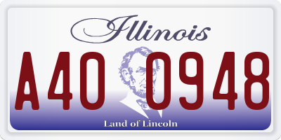 IL license plate A400948