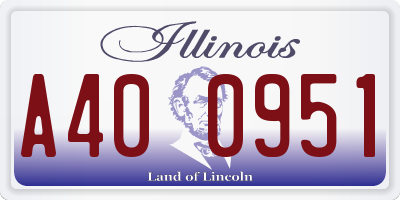IL license plate A400951