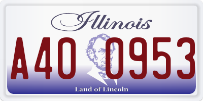 IL license plate A400953