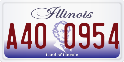IL license plate A400954
