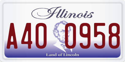 IL license plate A400958