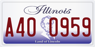 IL license plate A400959