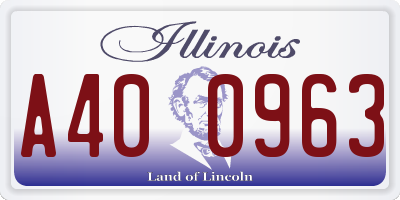 IL license plate A400963