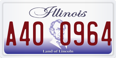 IL license plate A400964
