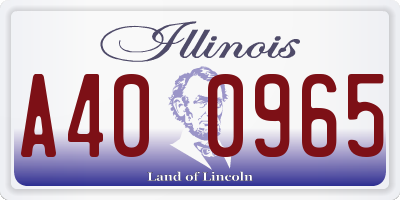 IL license plate A400965