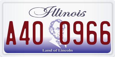 IL license plate A400966