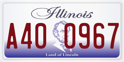 IL license plate A400967