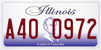 IL license plate A400972