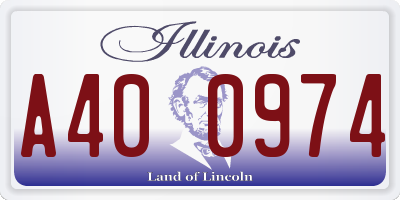 IL license plate A400974