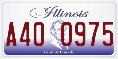 IL license plate A400975