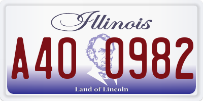 IL license plate A400982