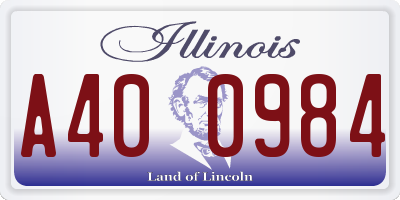 IL license plate A400984