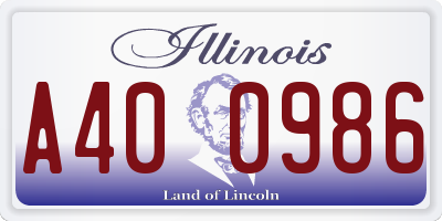 IL license plate A400986