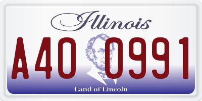 IL license plate A400991