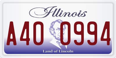 IL license plate A400994
