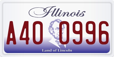 IL license plate A400996